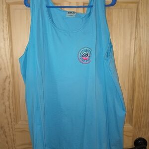 Blue 84 Aqua Tank Top with Pink Graphic